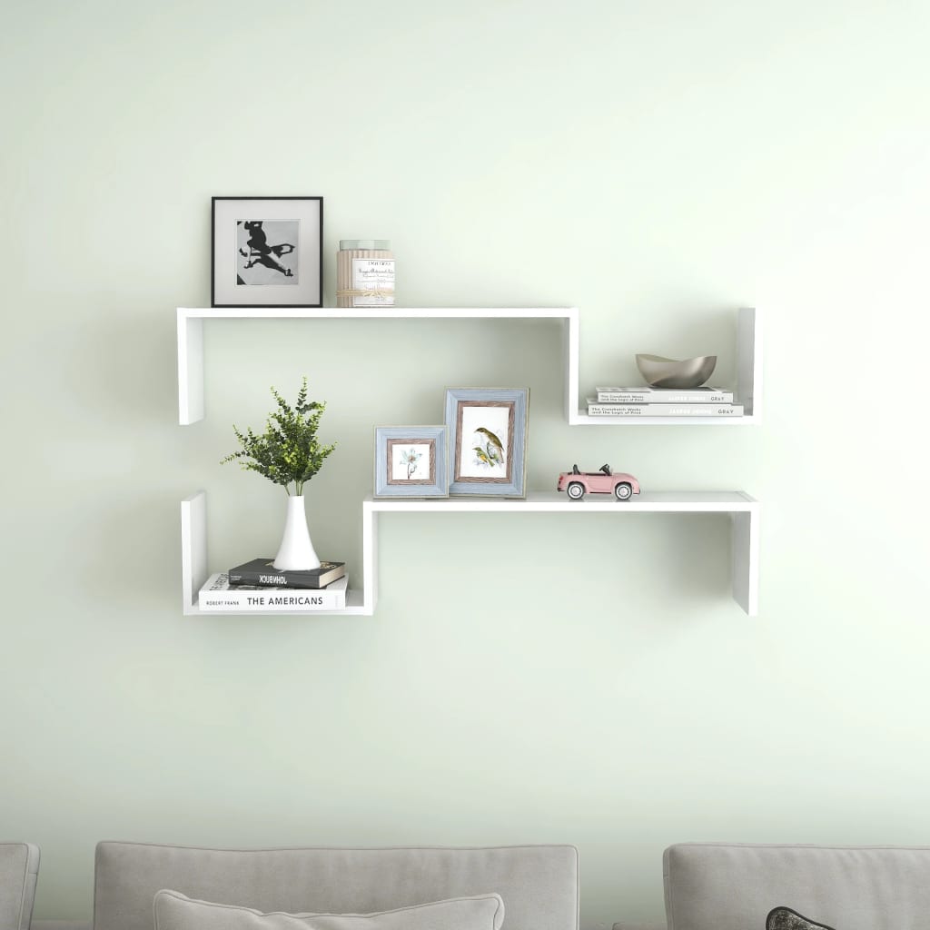 Wall Shelf 2 Pcs 100X15X20 Cm Engineered Wood
