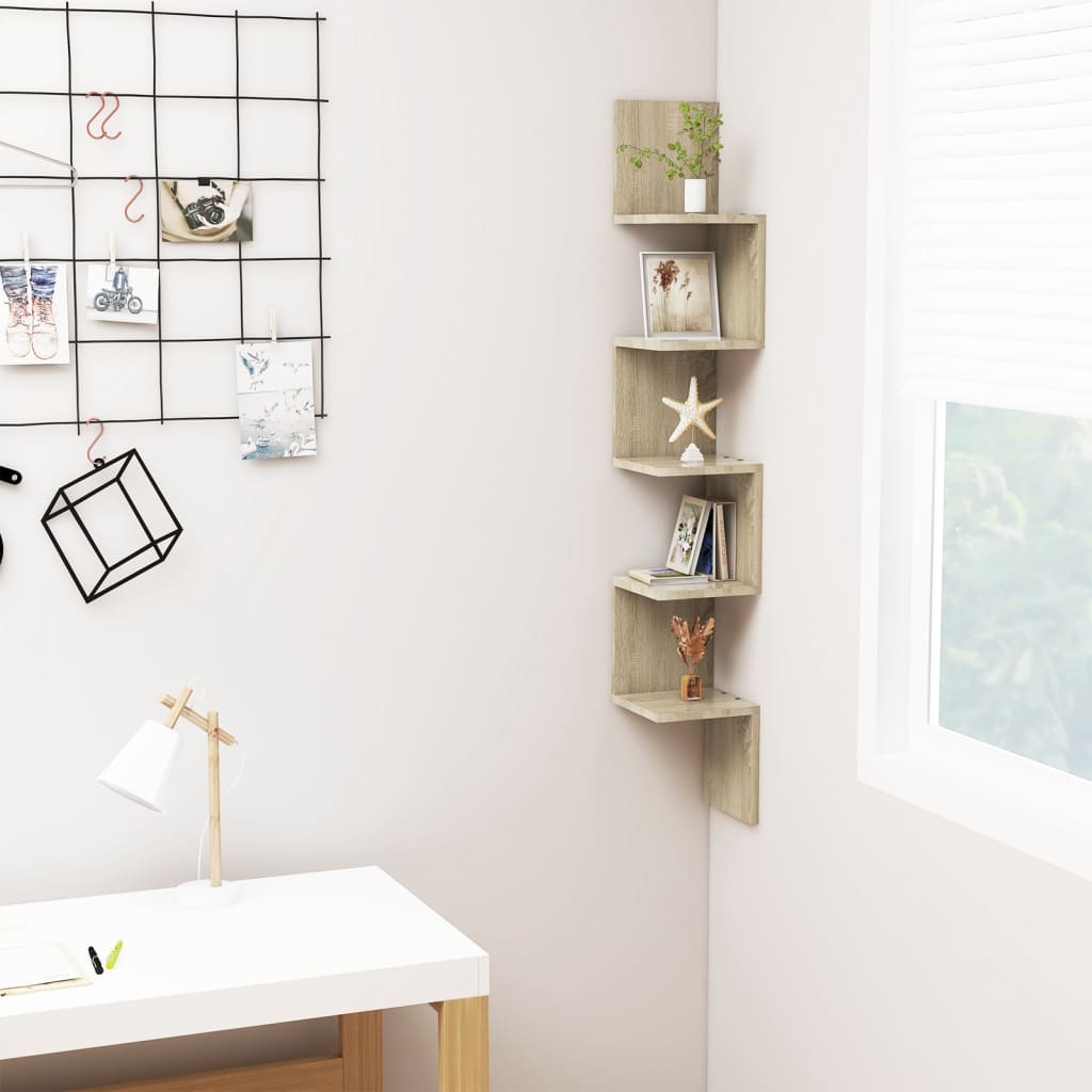 Wall Corner Shelf Engineered Wood