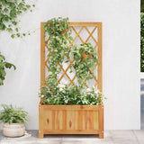Garden Raised Bed With Trellis Solid Acacia Wood