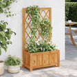 Garden Raised Bed With Trellis Solid Acacia Wood