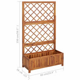 Raised Bed with Trellis 85x38x150 cm Solid Acacia Wood