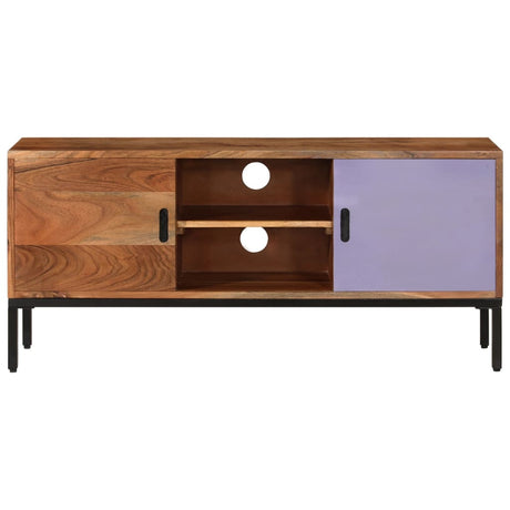 Tv Cabinet Honey Brown And Grey 110X30X50 Cm Solid Wood Acacia