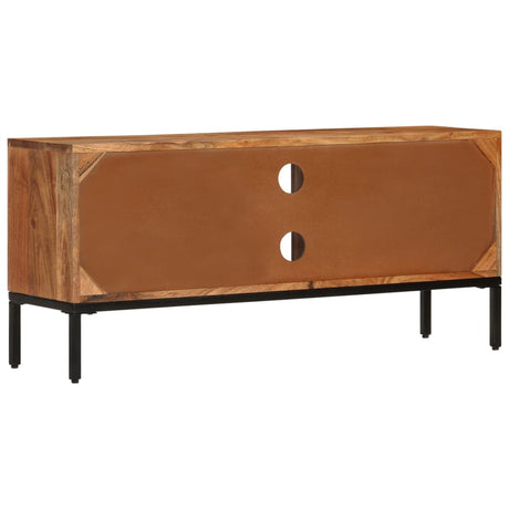 Tv Cabinet Honey Brown And Grey 110X30X50 Cm Solid Wood Acacia