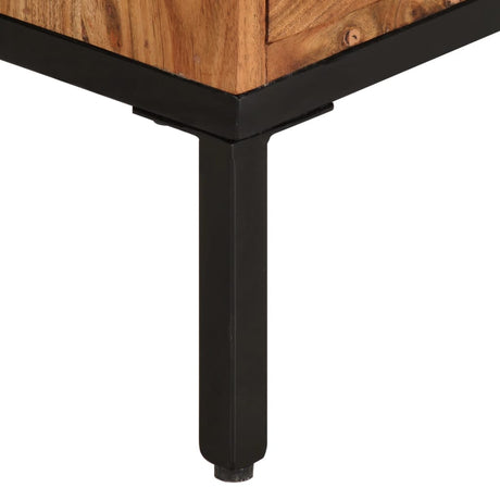 Tv Cabinet Honey Brown And Grey 110X30X50 Cm Solid Wood Acacia