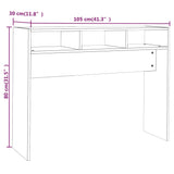 Console Table High Gloss White 105x30x80 cm Engineered Wood