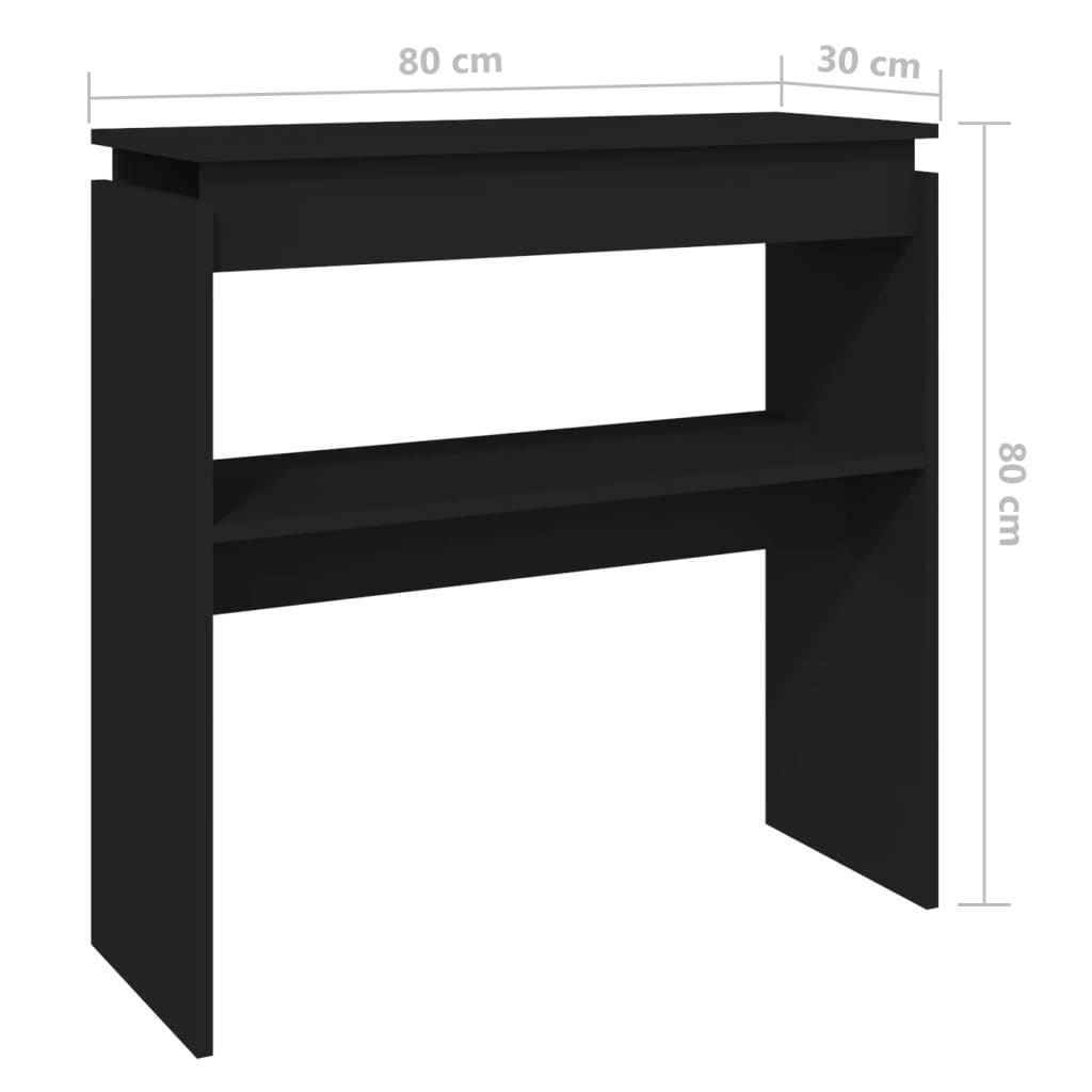 Console Table Black 80x30x80 cm Engineered Wood