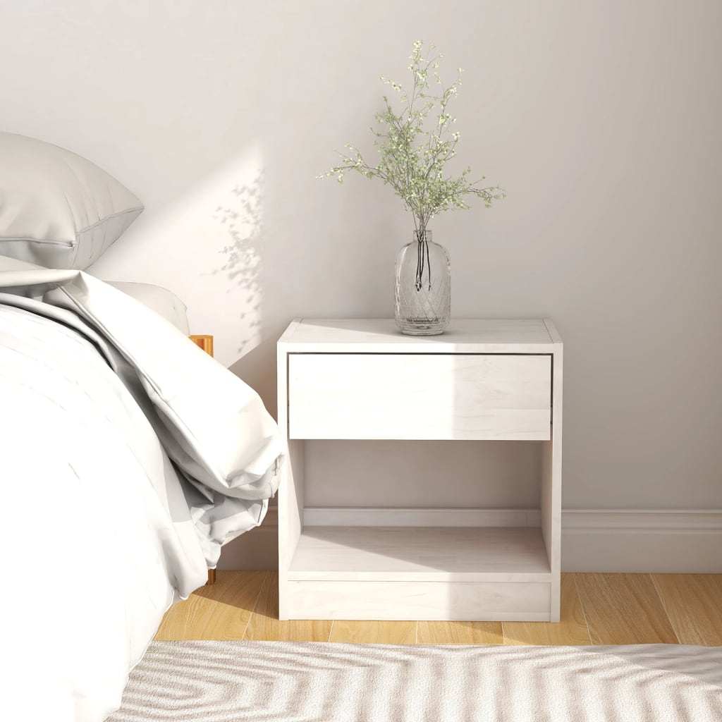 Bedside Cabinet 40X31X40 Cm Solid Pinewood