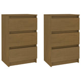 Bedside Cabinets 2 Pcs Solid Pine Wood