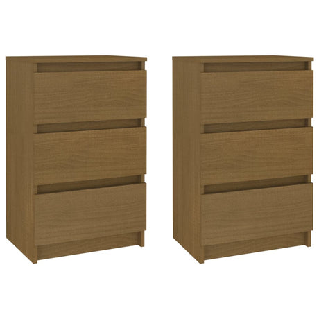 Bedside Cabinets 2 Pcs Solid Pine Wood