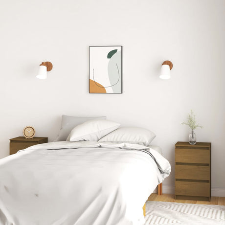 Bedside Cabinets 2 Pcs Solid Pine Wood