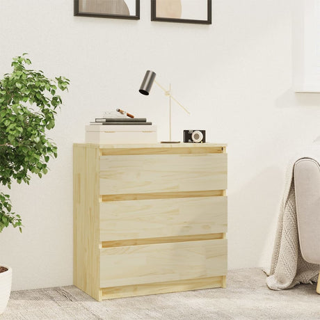 Bedside Cabinet 60X36X64 Cm Solid Pinewood