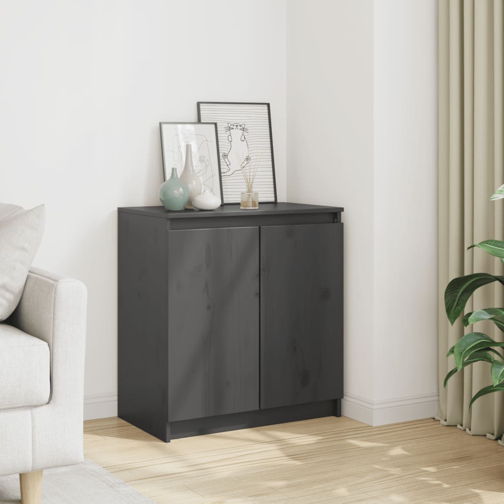 Side Cabinet 60X36X65 Cm Solid Pinewood