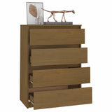 Side Cabinet 60X36X84 Cm Solid Pinewood