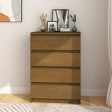 Side Cabinet 60X36X84 Cm Solid Pinewood