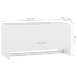 Wardrobe High Gloss White 70x32.5x35 cm Engineered Wood