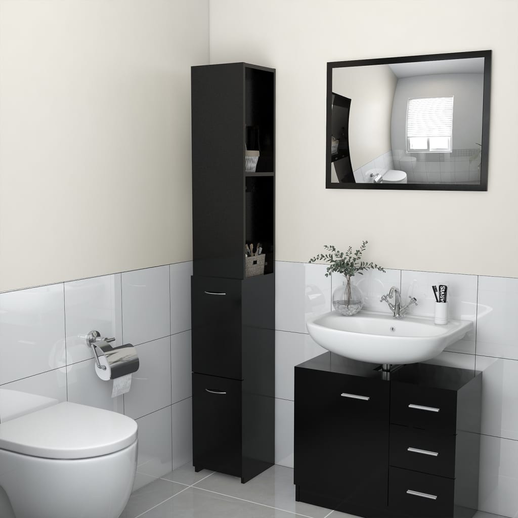 Bathroom Cabinet 25X26.5X170 Cm Engineered Wood