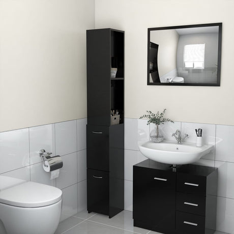 Bathroom Cabinet 25X26.5X170 Cm Engineered Wood