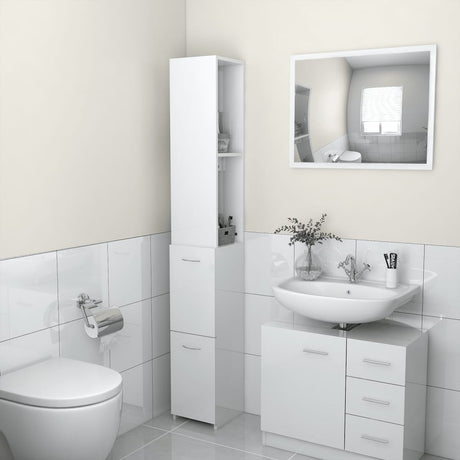 Bathroom Cabinet 25X26.5X170 Cm Engineered Wood