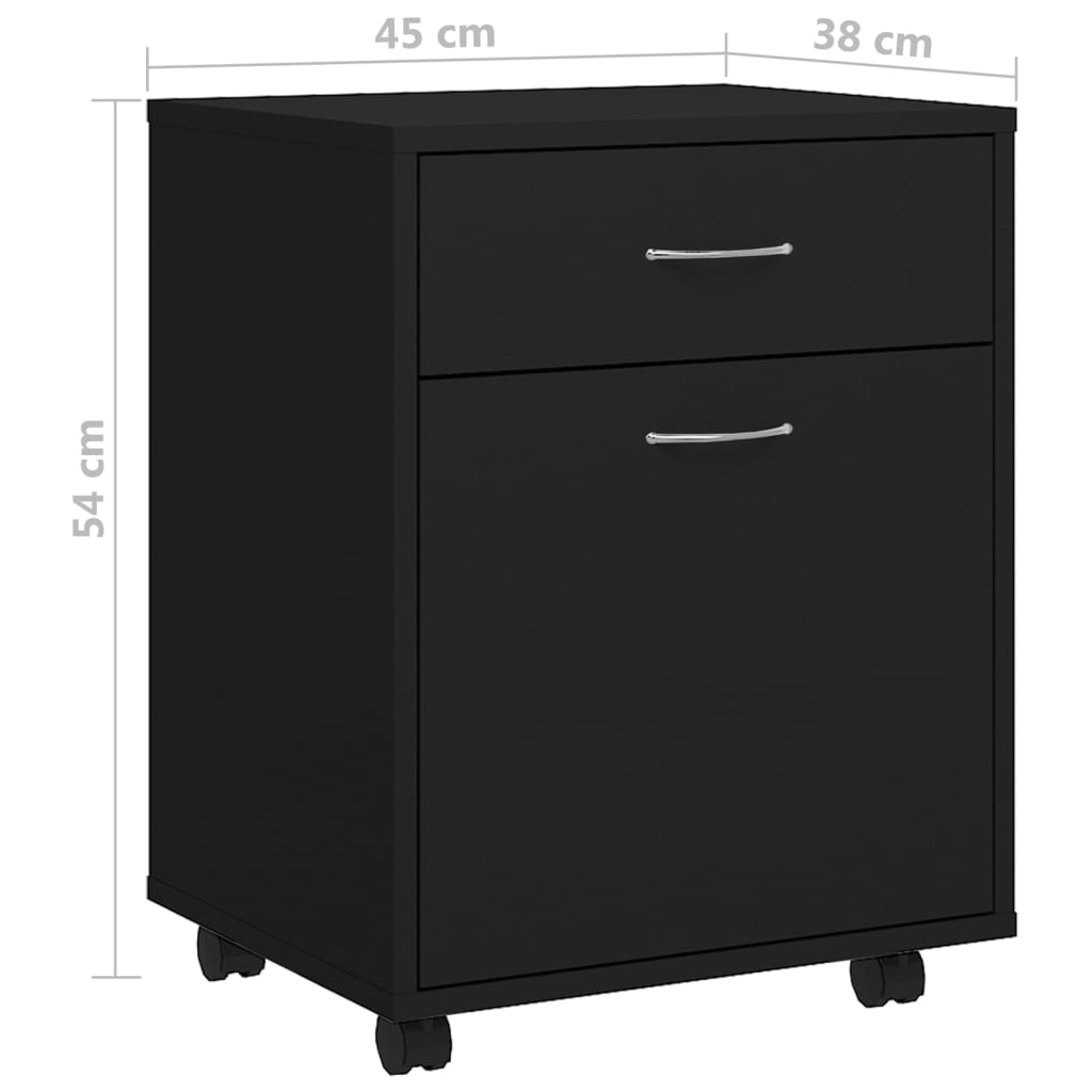 Rolling Cabinet 45X38X54 Cm Engineered Wood