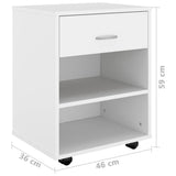Rolling Cabinet 46X36X59 Cm Engineered Wood