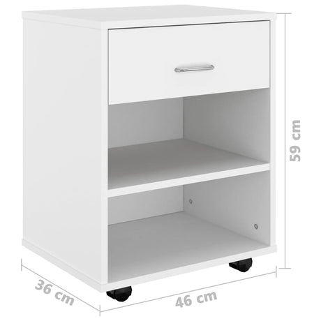 Rolling Cabinet 46X36X59 Cm Engineered Wood
