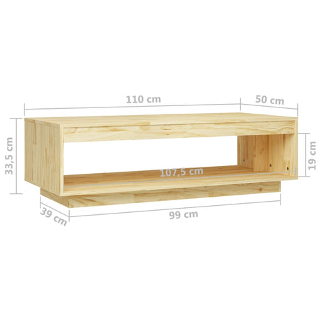 Coffee Table 110X50X33.5 Cm Solid Pinewood