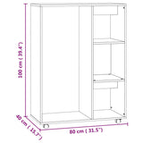 Wardrobe Concrete Grey 80x40x110 cm Engineered Wood
