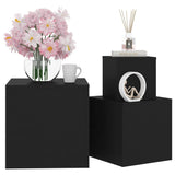Side Tables 3 pcs Black Engineered Wood