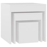 Nesting Tables 3 pcs White Engineered Wood