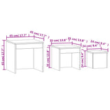 Nesting Tables 3 pcs White Engineered Wood