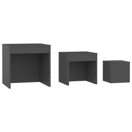 Nesting Tables 3 Pcs Engineered Wood