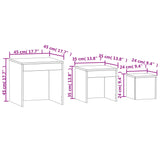 Nesting Tables 3 Pcs Engineered Wood
