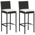 Garden Bar Stools With Cushions 4 Pcs Poly Rattan