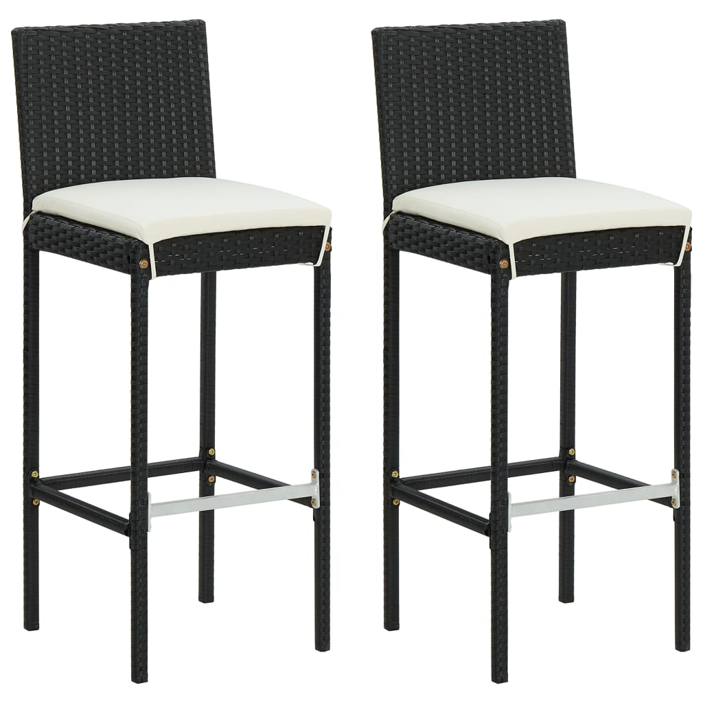 Garden Bar Stools With Cushions 4 Pcs Poly Rattan
