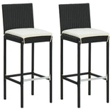 Garden Bar Stools With Cushions 4 Pcs Poly Rattan