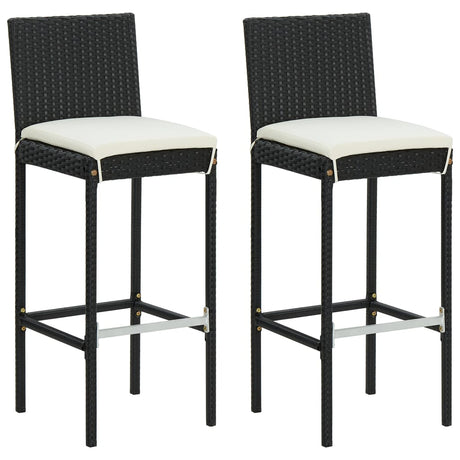 Garden Bar Stools With Cushions 4 Pcs Poly Rattan