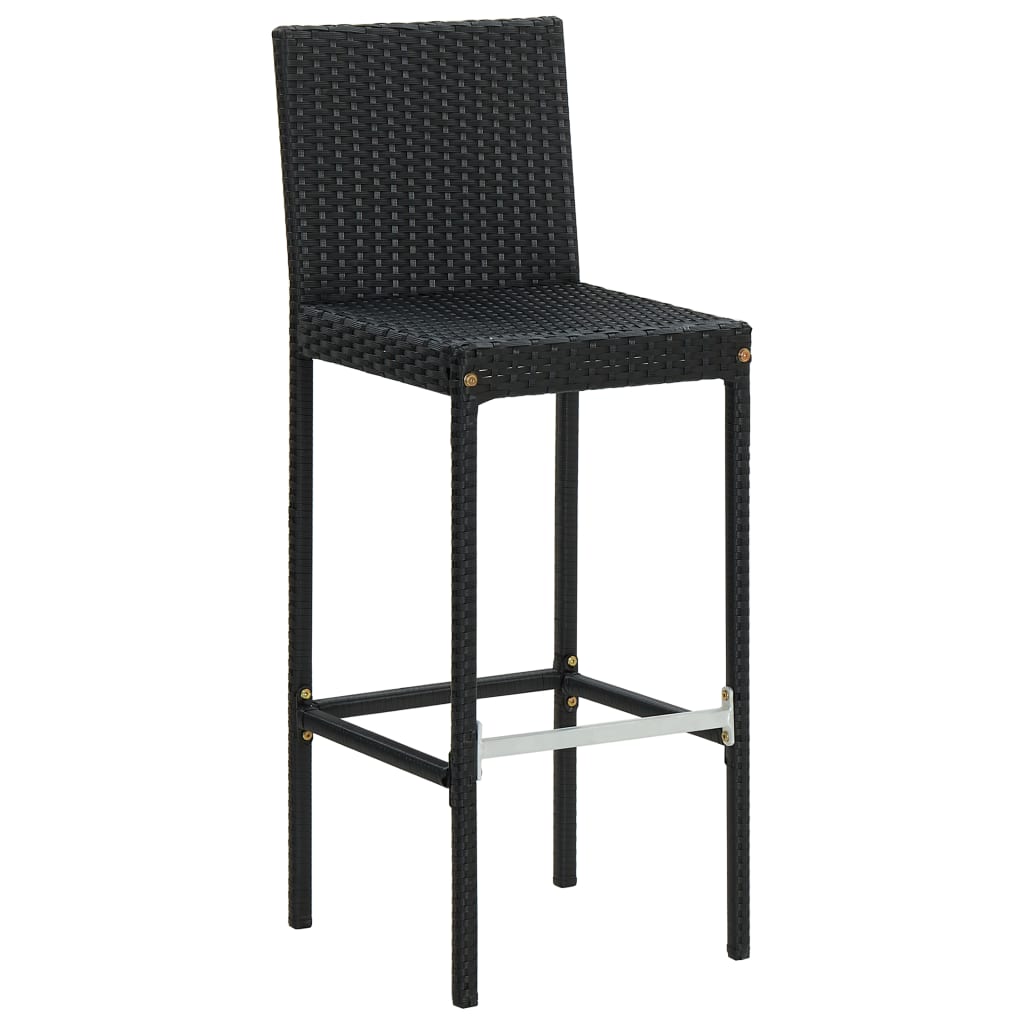 Garden Bar Stools With Cushions 4 Pcs Poly Rattan