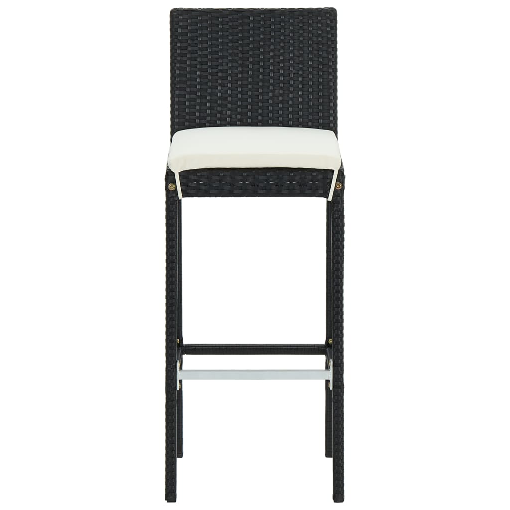 Garden Bar Stools With Cushions 4 Pcs Poly Rattan