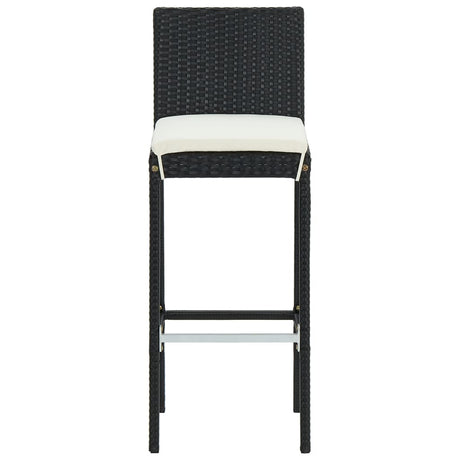 Garden Bar Stools With Cushions 4 Pcs Poly Rattan