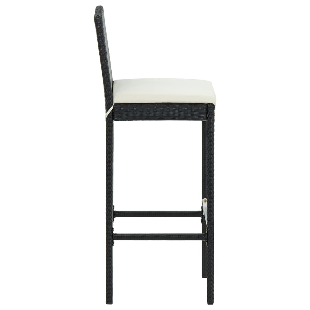 Garden Bar Stools With Cushions 4 Pcs Poly Rattan