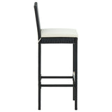 Garden Bar Stools With Cushions 4 Pcs Poly Rattan