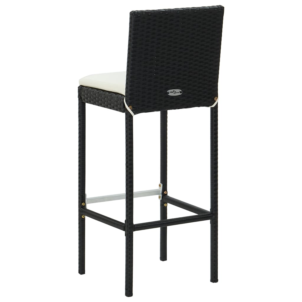 Garden Bar Stools With Cushions 4 Pcs Poly Rattan