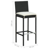 Garden Bar Stools With Cushions 4 Pcs Poly Rattan