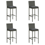 Garden Bar Stools With Cushions 4 Pcs Poly Rattan