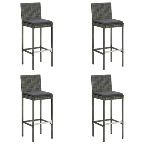 Garden Bar Stools With Cushions 4 Pcs Poly Rattan
