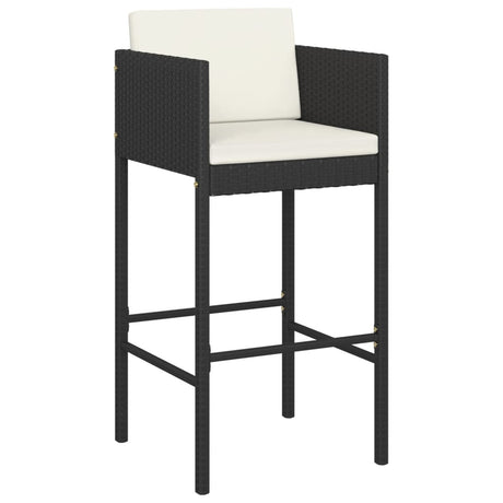 Bar Stools 2 Pcs With Cushions Poly Rattan