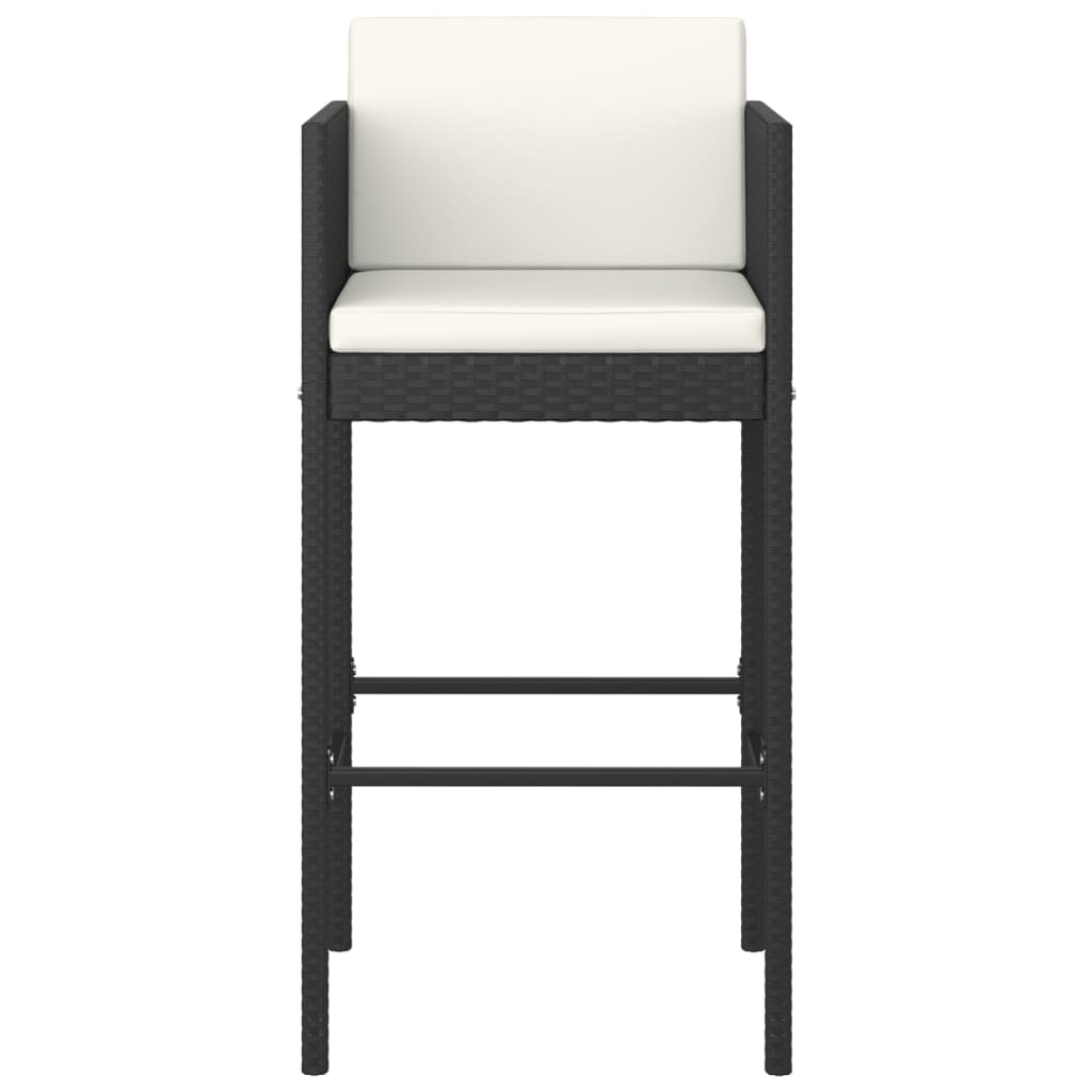 Bar Stools 2 Pcs With Cushions Poly Rattan
