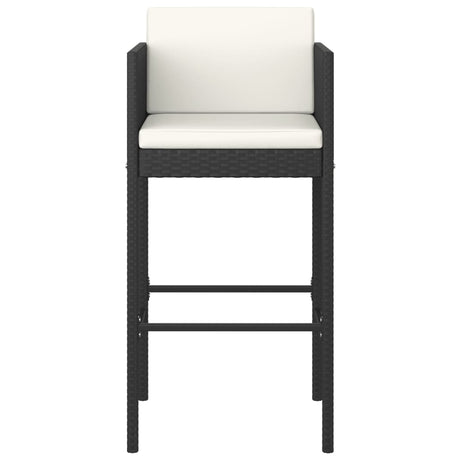 Bar Stools 2 Pcs With Cushions Poly Rattan
