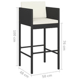 Bar Stools 2 Pcs With Cushions Poly Rattan
