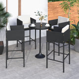 Bar Stools 2 Pcs With Cushions Poly Rattan